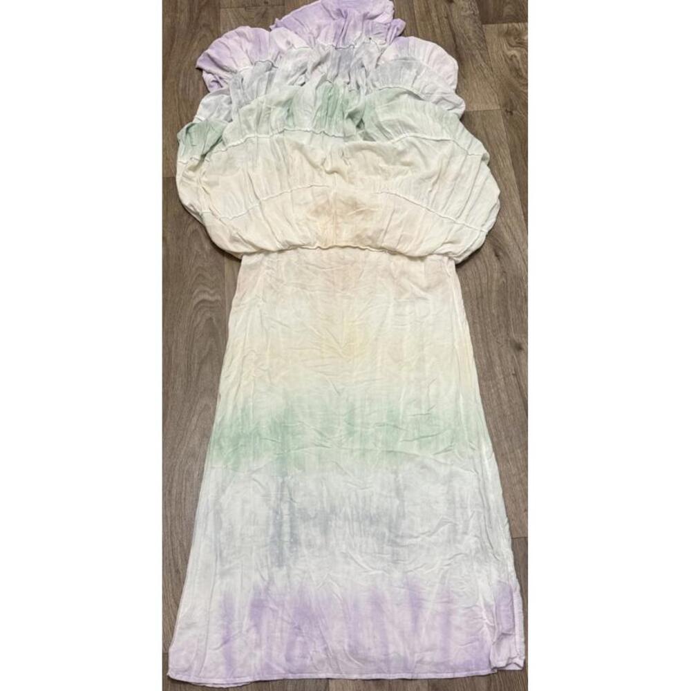 Whimsical Storia Pastel Tie-Dye Colorful Sundress Maxi Dress Size Small - Picture 5 of 10